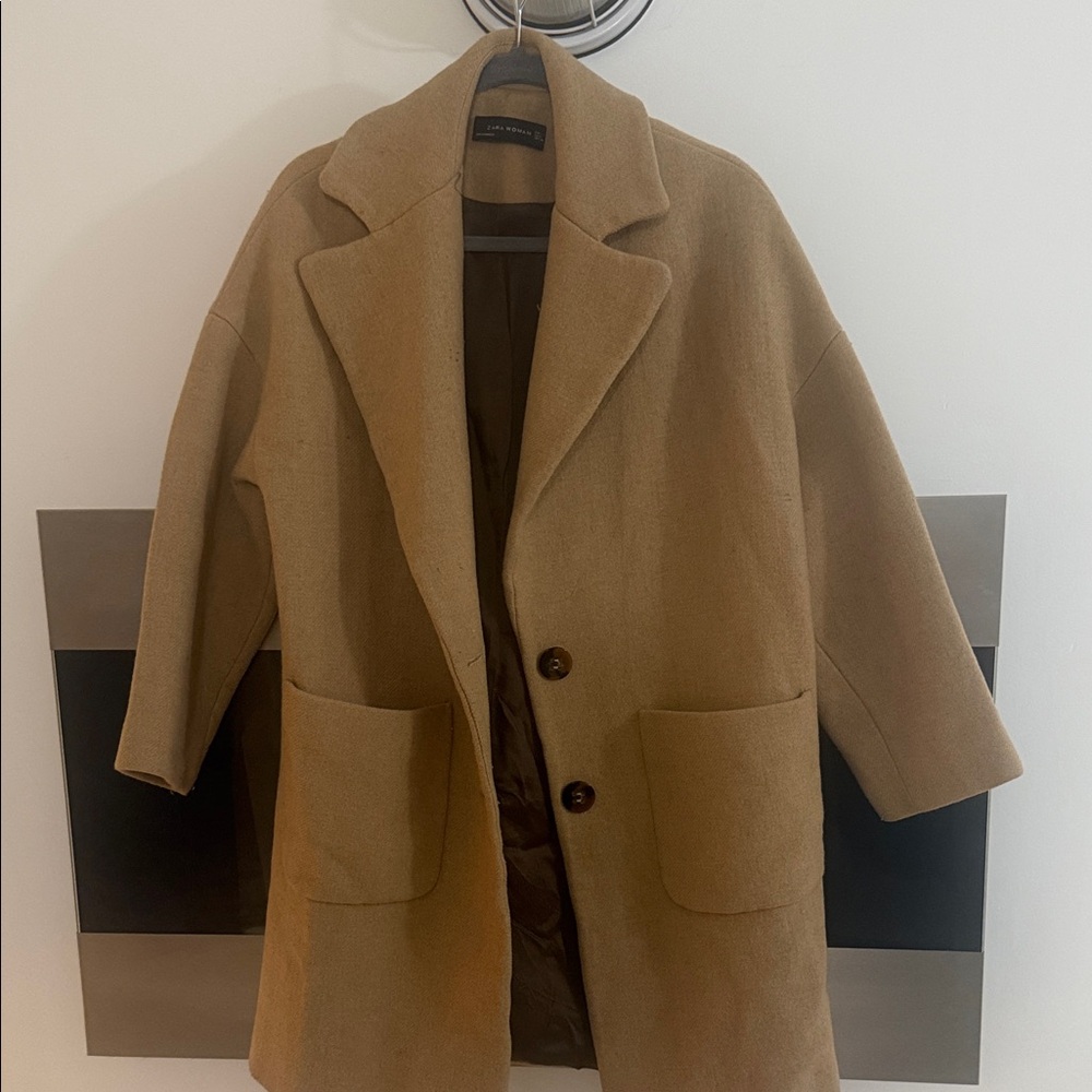 Zara Women's Tan Pea Coat